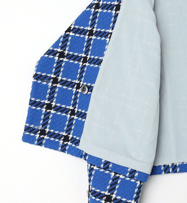 quaranciel「quaranciel: ブルー ツイード チェック テーラード ジャケット（セットアップ対応）」|テーラードジャケット|