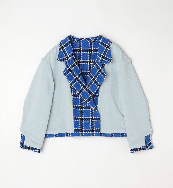 quaranciel「quaranciel: ブルー ツイード チェック テーラード ジャケット（セットアップ対応）」|テーラードジャケット|