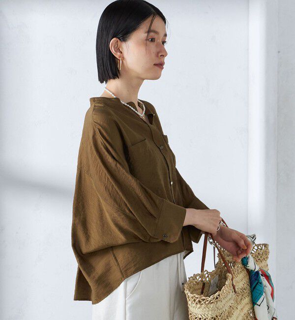 SHIPS for women「〈手洗い可能〉シルク混 シアー 羽織 シャツ」|シャツ・ブラウス|