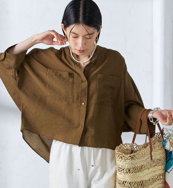 SHIPS for women「〈手洗い可能〉シルク混 シアー 羽織 シャツ」|シャツ・ブラウス|