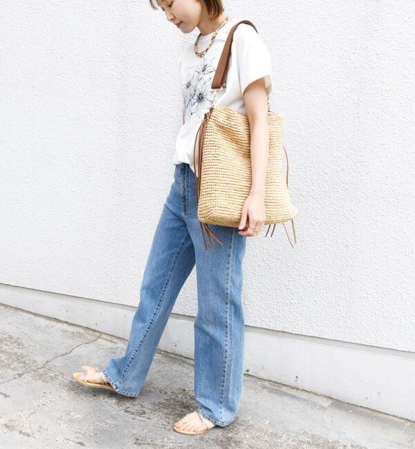 SHIPS for women「【WEB限定】〈手洗い可能〉フラワー 箔 プリント ロゴ TEE」|Tシャツ・カットソー|