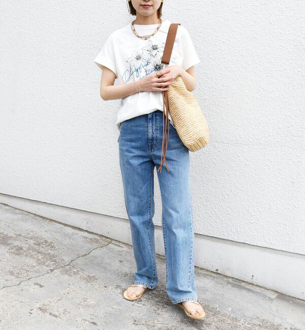 SHIPS for women「【WEB限定】〈手洗い可能〉フラワー 箔 プリント ロゴ TEE」|Tシャツ・カットソー|