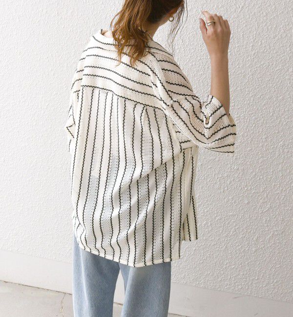 SHIPS any「SHIPS any: マルチパターン オープンカラー メッシュ シアー シャツ◇」|シャツ・ブラウス|