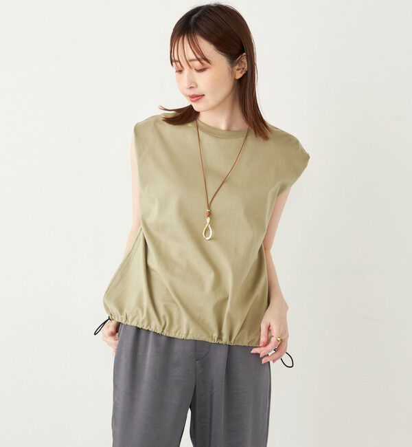 SHIPS Colors 「SHIPS Colors:〈洗濯機可能〉ドロスト タンクトップ」|Tシャツ・カットソー|オリーブ