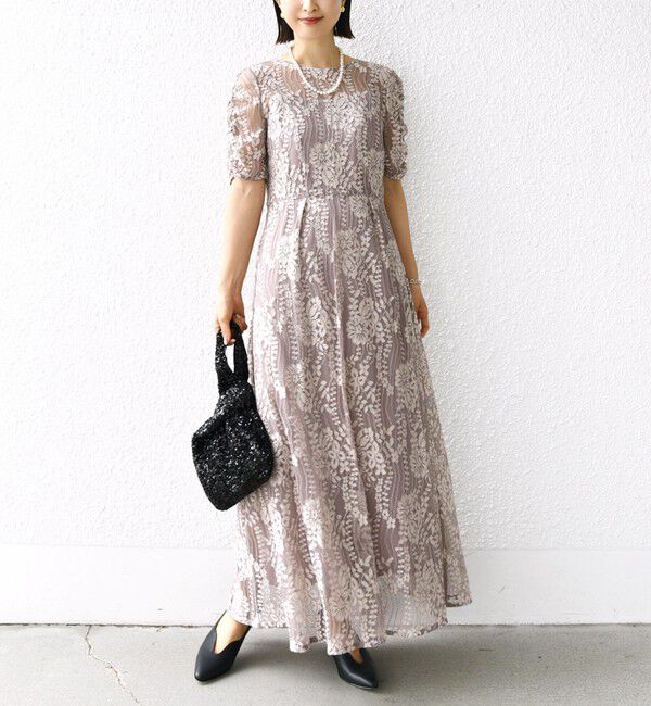 SHIPS for women「kaene:バックリボンレースワンピース 2（セレモニー対応可）」|ワンピース|