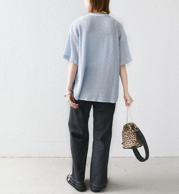 SHIPS for women「〈手洗い可能〉ランダム ブルーゼ ショート スリーブ プルオーバー」|Tシャツ・カットソー|