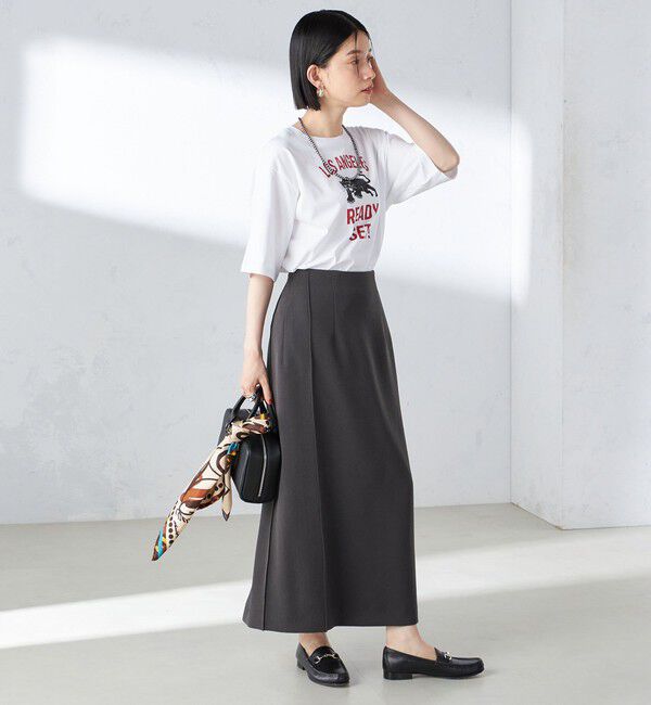 SHIPS for women「〈手洗い可能〉ジョーゼット ピンタック タイト スカート」|スカート|