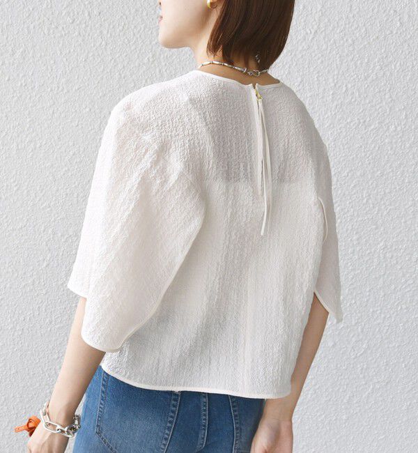 SHIPS for women「〈手洗い可能〉ポコビュー パネル スリーブ ブラウス」|シャツ・ブラウス|