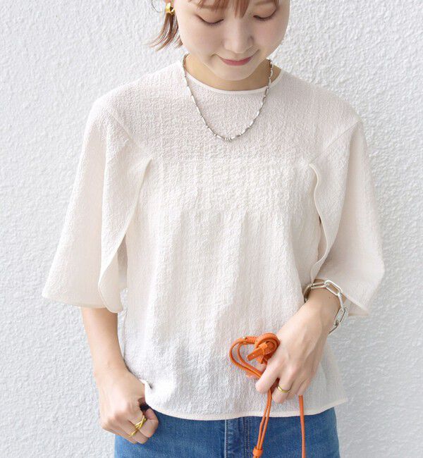 SHIPS for women「〈手洗い可能〉ポコビュー パネル スリーブ ブラウス」|シャツ・ブラウス|