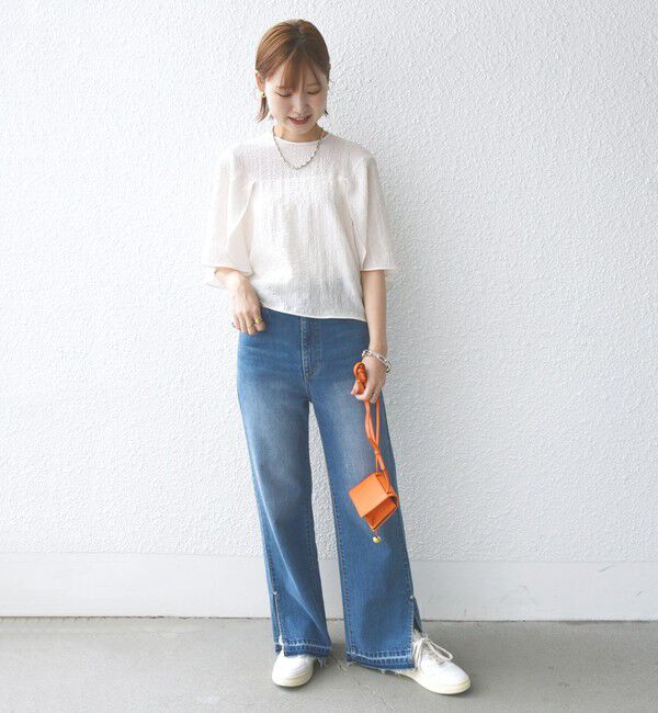 SHIPS for women「〈手洗い可能〉ポコビュー パネル スリーブ ブラウス」|シャツ・ブラウス|