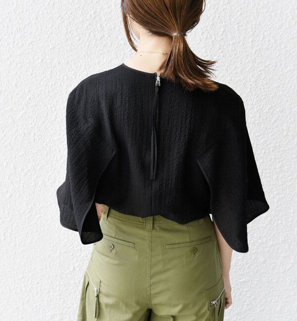 SHIPS for women「〈手洗い可能〉ポコビュー パネル スリーブ ブラウス」|シャツ・ブラウス|