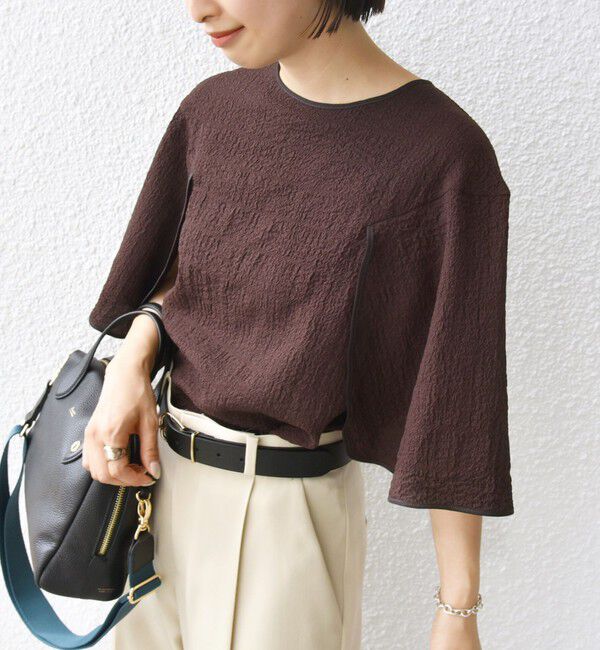 SHIPS for women「〈手洗い可能〉ポコビュー パネル スリーブ ブラウス」|シャツ・ブラウス|