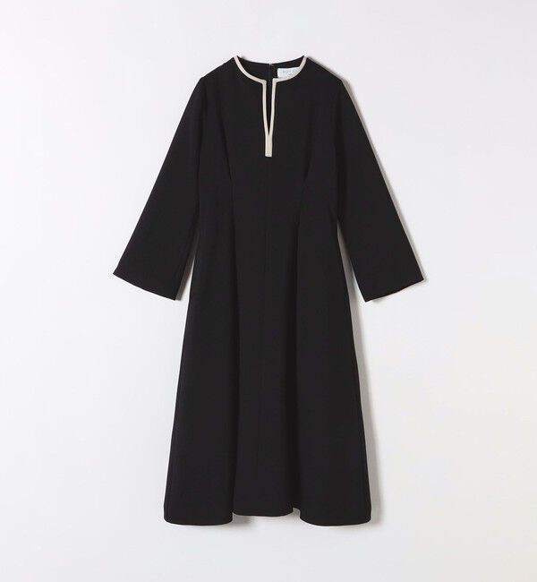 SHIPS any「【WEB限定】SHIPS any: ダブルクロス ウエスト タック Aライン ワンピース ［NAVY BLUE］」|ワンピース|