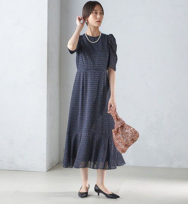 SHIPS for women「troisiemeCHACO:カット ジャカード ワンピース（セレモニー対応可）」|ワンピース|