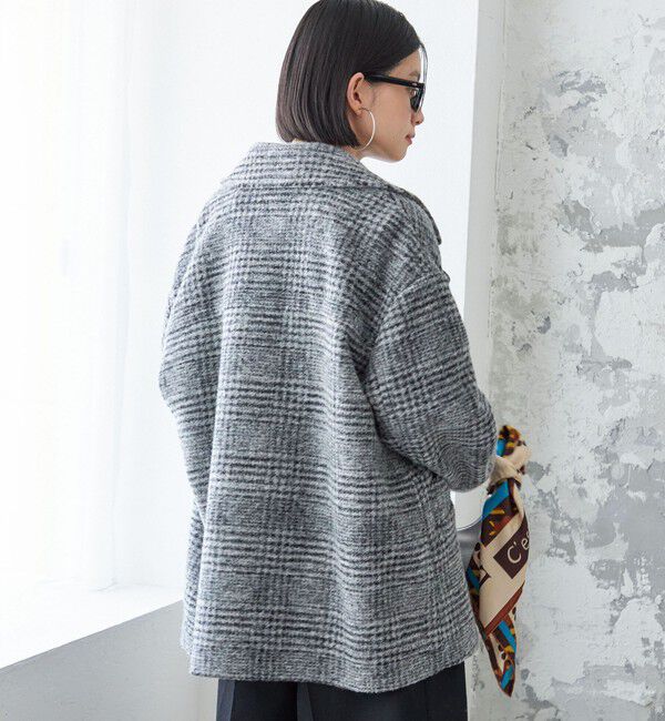 SHIPS for women「スライバー チェック ショート Pコート」|その他|