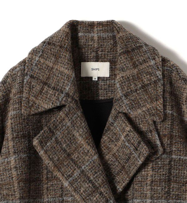 SHIPS for women「スライバー チェック ショート Pコート」|その他|