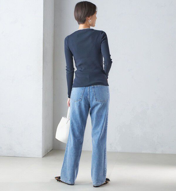 SHIPS for women「〈手洗い可能〉レーヨン ポリ リブ クルーネック プルオーバー」|ニット・セーター|