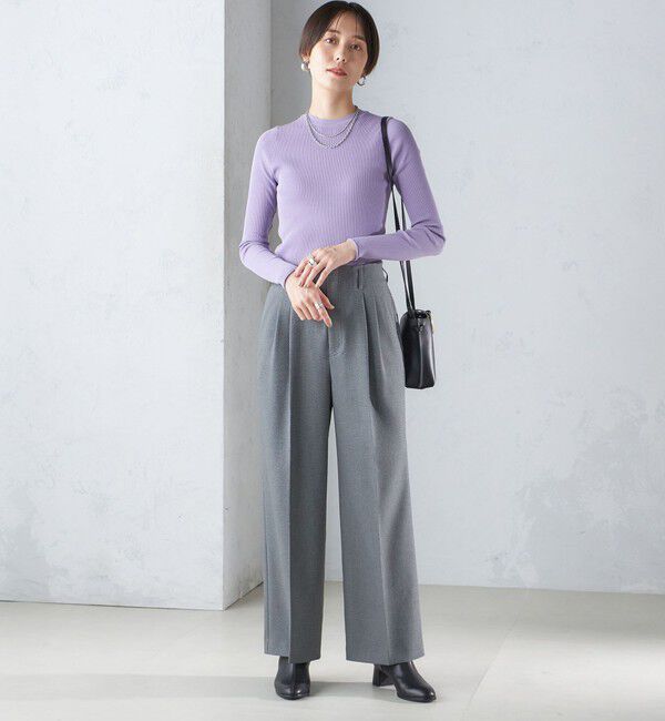 SHIPS for women「〈手洗い可能〉レーヨン ポリ リブ クルーネック プルオーバー」|ニット・セーター|