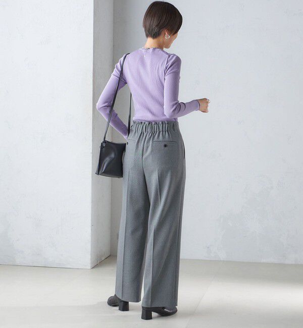 SHIPS for women「〈手洗い可能〉レーヨン ポリ リブ クルーネック プルオーバー」|ニット・セーター|