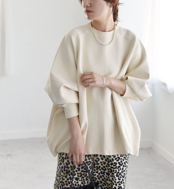 quaranciel「《一部追加予約》quaranciel:〈洗濯機可能〉ポンチ ドロスト ルーズ プルオーバー」|スウェット・ジャージ|