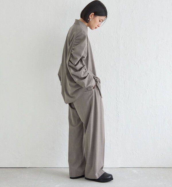 SHIPS for women「Wai＋:〈手洗い可能〉ウール混 ギャザー シャツ」|シャツ・ブラウス|