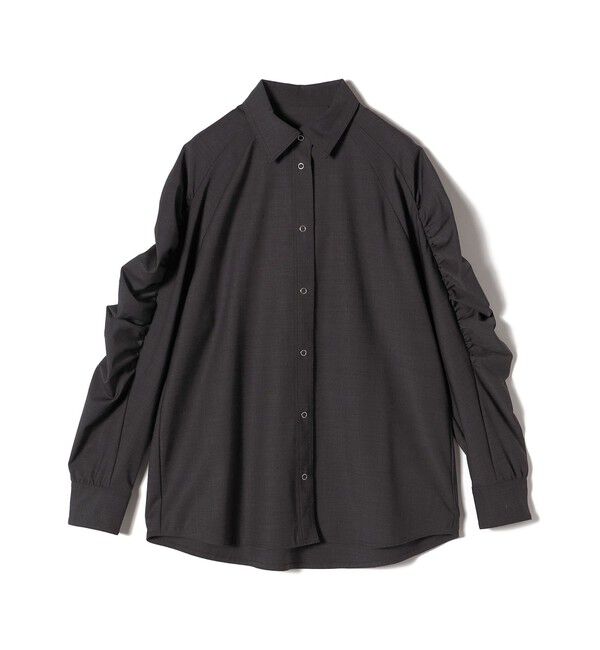 SHIPS for women「Wai＋:〈手洗い可能〉ウール混 ギャザー シャツ」|シャツ・ブラウス|