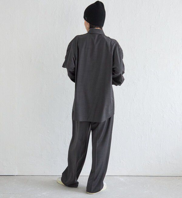 SHIPS for women「Wai＋:〈手洗い可能〉ウール混 ギャザー シャツ」|シャツ・ブラウス|