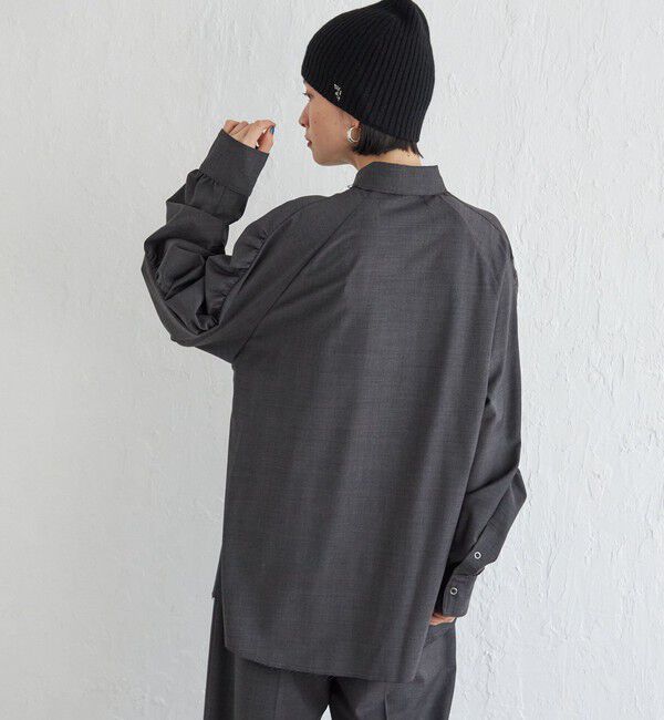 SHIPS for women「Wai＋:〈手洗い可能〉ウール混 ギャザー シャツ」|シャツ・ブラウス|