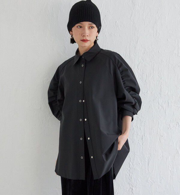 SHIPS for women「Wai＋:〈手洗い可能〉ウール混 ギャザー シャツ」|シャツ・ブラウス|