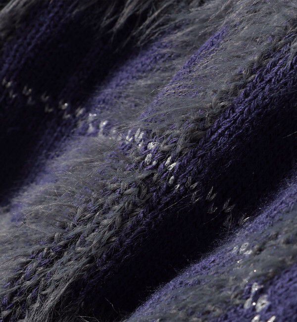 SHIPS any「SHIPS any:〈手洗い可能〉シャギー チェック クルーネック プルオーバー」|ニット・セーター|