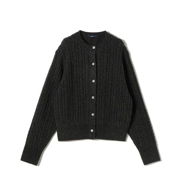SHIPS for women「〈手洗い可能〉ビジュー ボタン ケーブル カーディガン」|カーディガン|