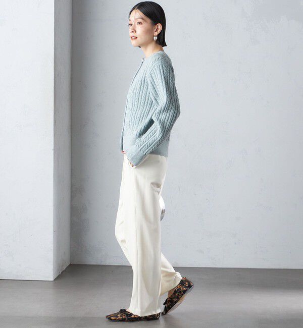 SHIPS for women「〈手洗い可能〉ビジュー ボタン ケーブル カーディガン」|カーディガン|