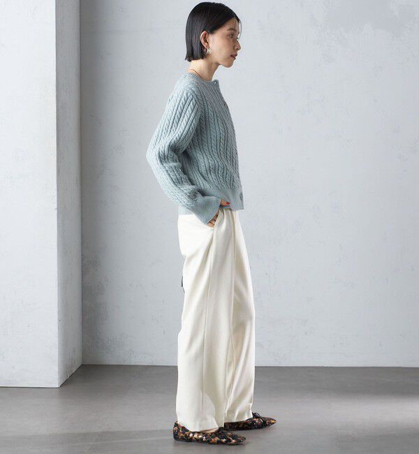 SHIPS for women「〈手洗い可能〉ビジュー ボタン ケーブル カーディガン」|カーディガン|