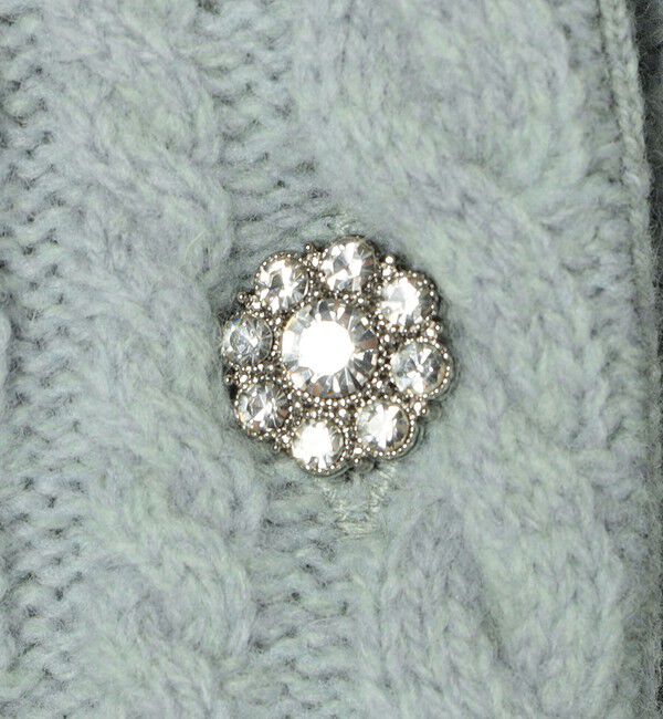 SHIPS for women「〈手洗い可能〉ビジュー ボタン ケーブル カーディガン」|カーディガン|