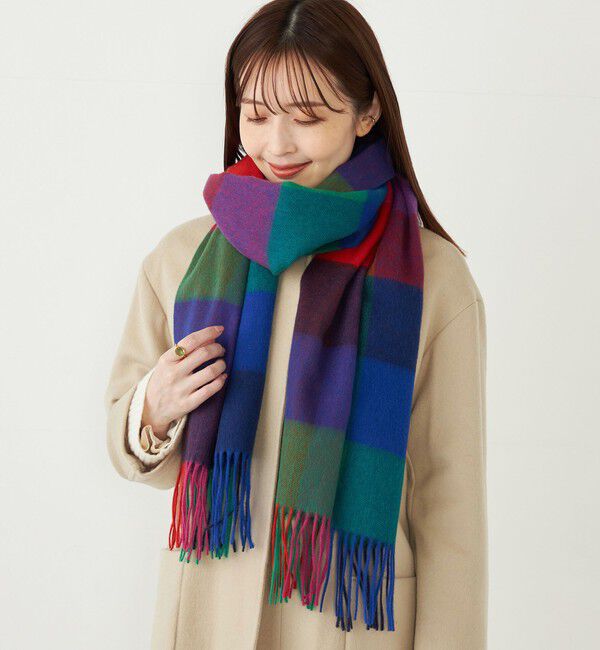 SHIPS Colors 「SHIPS Colors:〈手洗い可能〉 ウール チェック ストール」|ストール|