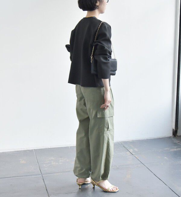 quaranciel「《一部追加予約》quaranciel:〈手洗い可能〉ノーカラー ポケット ニット ジャケット」|ノーカラージャケット|