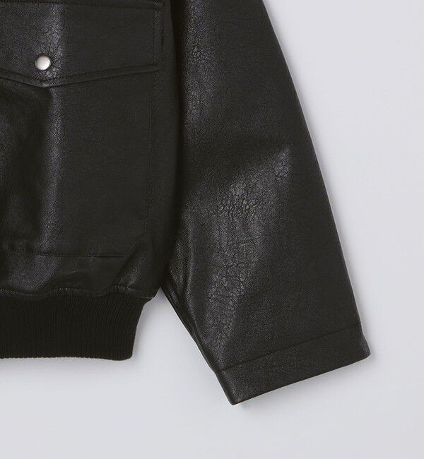 SHIPS「City Ambient Products: 合成皮革 ショート ジップ ブルゾン」|ブルゾン・スタジャン|
