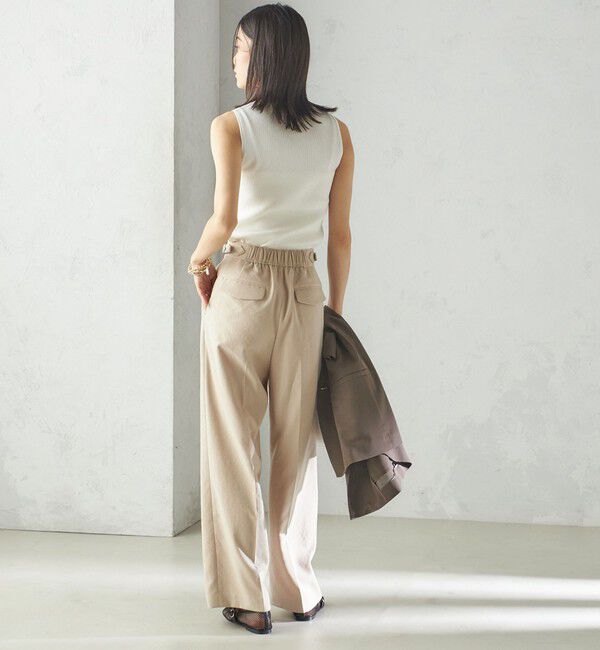SHIPS for women「〈手洗い可能〉Asami 麻調合繊 2タック ワイドパンツ」|その他|