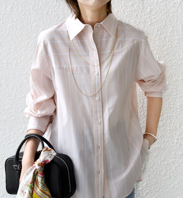 SHIPS for women「【WEB限定】〈洗濯機可能〉アシンメトリー ストライプ シャツ」|シャツ・ブラウス|