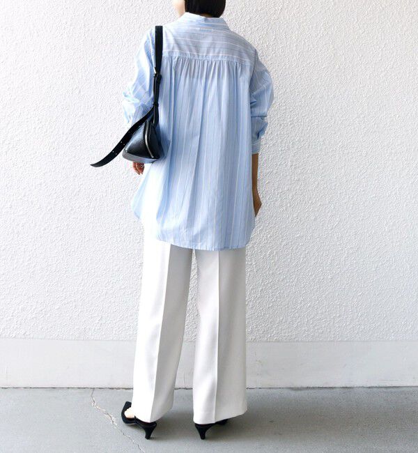 SHIPS for women「【WEB限定】〈洗濯機可能〉アシンメトリー ストライプ シャツ」|シャツ・ブラウス|