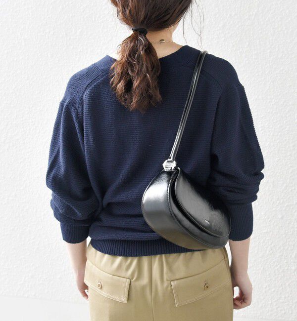 SHIPS any「SHIPS any: シルク コットン レースアップ ニット プルオーバー」|ニット・セーター|