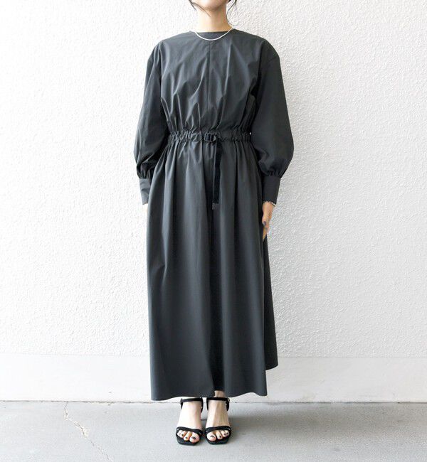 SHIPS any「SHIPS any:〈洗濯機可能〉タイプライター ベルト ギャザー ロング ワンピース」|ワンピース|