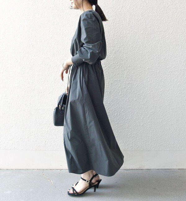 SHIPS any「SHIPS any:〈洗濯機可能〉タイプライター ベルト ギャザー ロング ワンピース」|ワンピース|