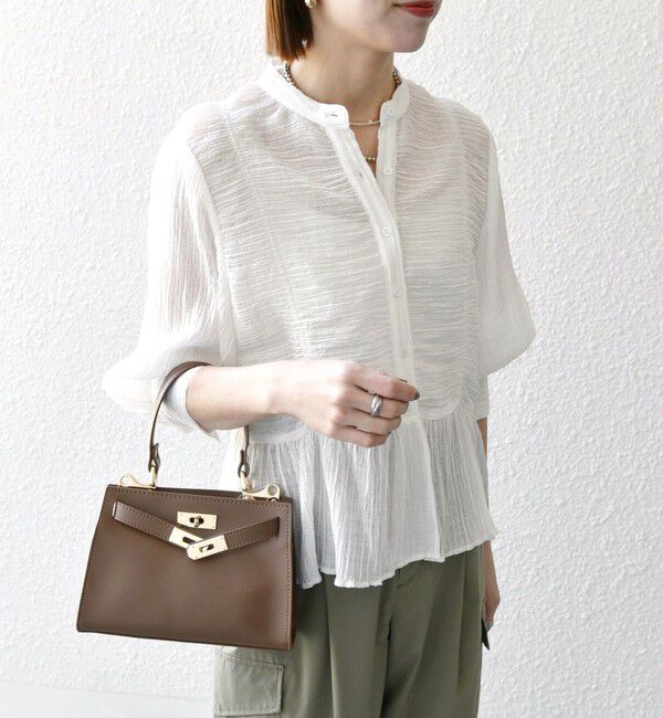 SHIPS any「SHIPS any:〈洗濯機可能〉楊柳 シャーリング ぺプラム ギャザー ブラウス」|シャツ・ブラウス|