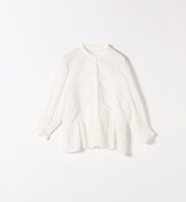 SHIPS any「SHIPS any:〈洗濯機可能〉楊柳 シャーリング ぺプラム ギャザー ブラウス」|シャツ・ブラウス|