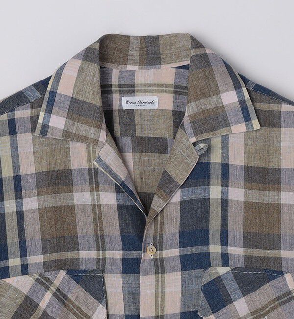 SHIPS「【SHIPS別注】Errico Formicola: オープンカラー マドラスチェック シャツ」|シャツ・ブラウス|