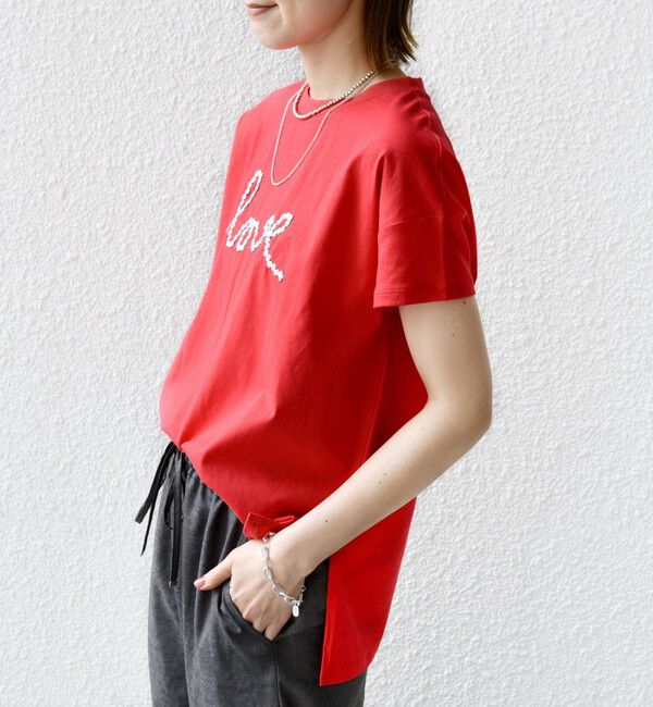 SHIPS for women「【WEB限定】ファンシー コード 刺繍 ロゴ TEE」|Tシャツ・カットソー|