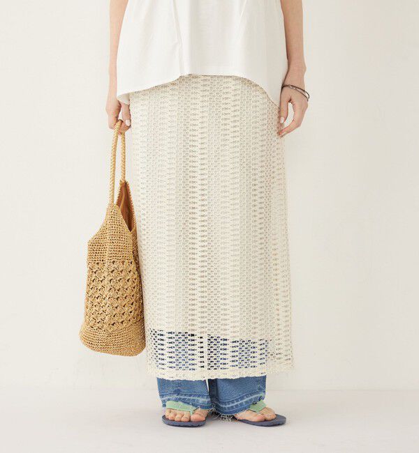 SHIPS Colors 「SHIPS Colors:〈手洗い可能〉変わり編み レース タイトスカート」|タイト|