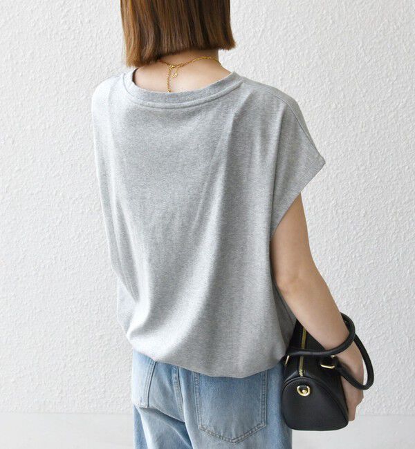 SHIPS any「SHIPS any:〈接触冷感/汗染み防止加工/洗濯機可能〉ドロスト フレンチスリーブ TEE」|Tシャツ・カットソー|