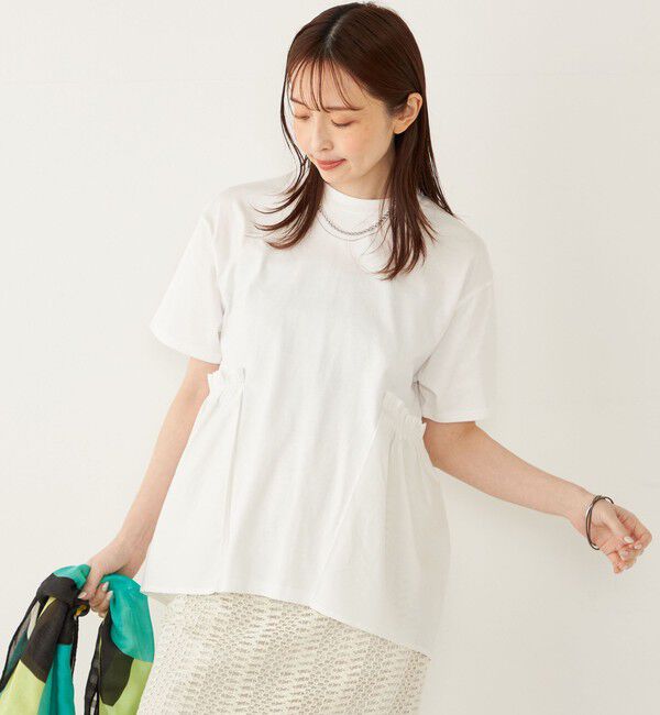 SHIPS Colors 「SHIPS Colors:〈手洗い可能〉ドッキング ペプラム ショートスリーブ トップス◇」|Tシャツ・カットソー|